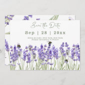 Wassercolor Boho Lavender Save the Date Card (Vorne/Hinten)