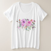 Wassercolor Bouquet Große Größe T-Shirt (Design vorne)
