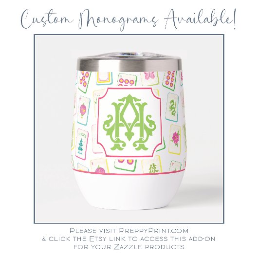 Wassercolor Bright Mahjong Tiles Monogram