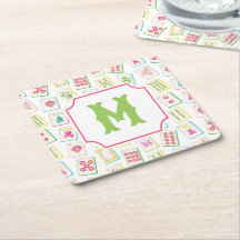 Wassercolor Bright Mahjong Tiles Monogram