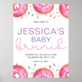 Wassercolor Donuts Baby Girl Brunch Poster (Vorne)