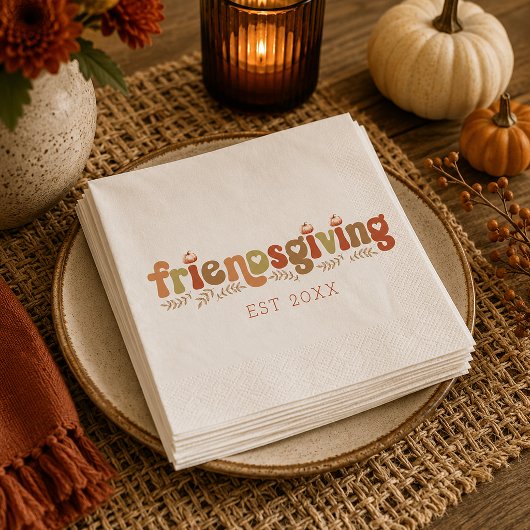 Wassercolor Freundliches Abendessen Napkins Serviette