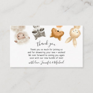 Wassercolor Funny Forest Baby Animes Vielen Dank Begleitkarte