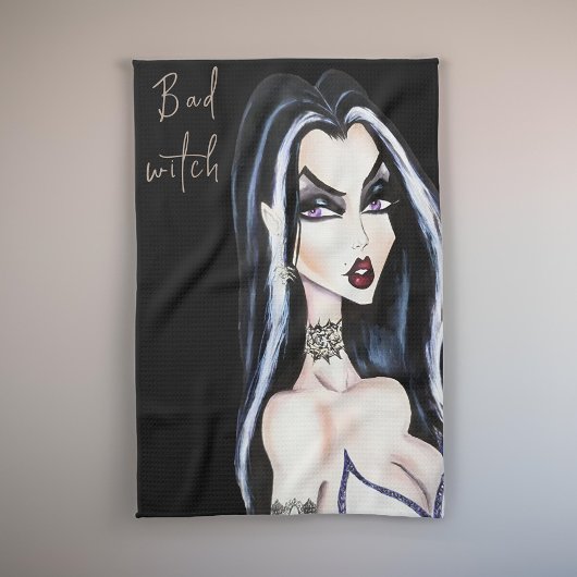 Wassercolor Gothic Bad Witch Halloween Geschirrtuch
