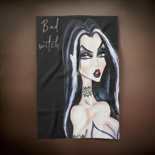 Wassercolor Gothic Bad Witch Halloween Geschirrtuch