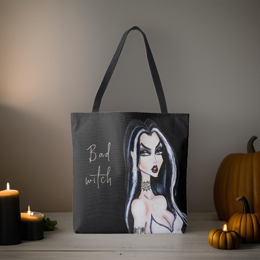 Wassercolor Gothic Bad Witch Halloween Tasche