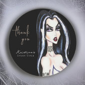 Wassercolor Gothic Hexenschwarz Danke Runder Aufkleber