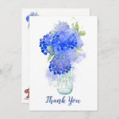 Wassercolor Hydrangea Schöne blaue Blume Dank Dankeskarte (Vorne/Hinten)