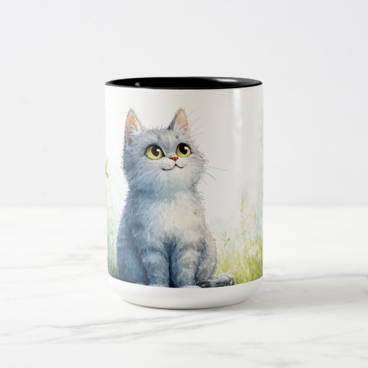 Wassercolor Kitten Coffee Tasse - Niedliches Cat L (Mittel)