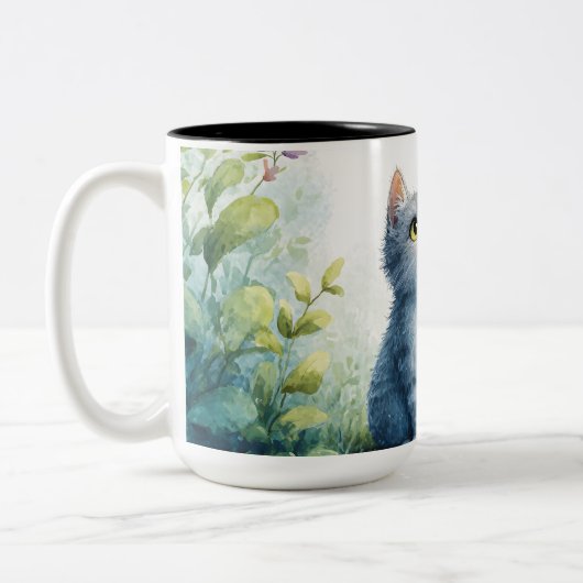 Wassercolor Kitten Coffee Tasse - Niedliches Cat L (Links)