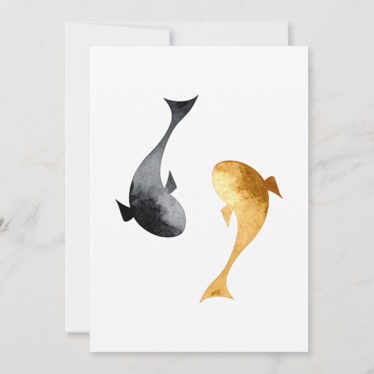 Wassercolor Koi Fish Wedding Einladung (Rückseite)