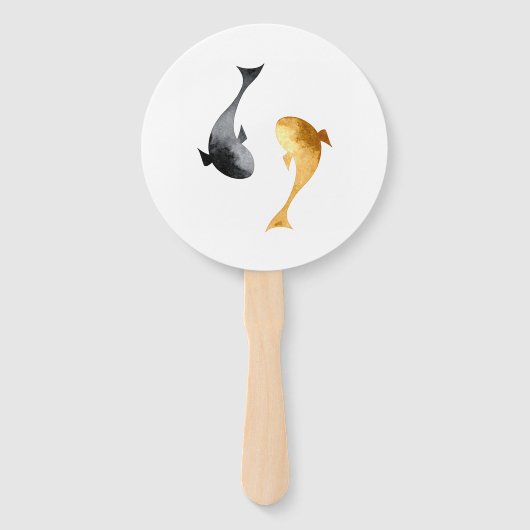 Wassercolor Koi Fish Wedding Fächer (Rückseite)