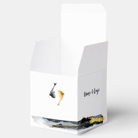 Wassercolor Koi Fish Wedding Geschenkschachtel (Geöffnet)