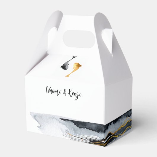 Wassercolor Koi Fish Wedding Geschenkschachtel (Rückseite)