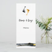 Wassercolor Koi Fish Wedding Menükarte (Stehend Vorderseite)