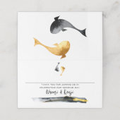 Wassercolor Koi Fish Wedding Platzkarte (Außenseite Aufgefaltet)