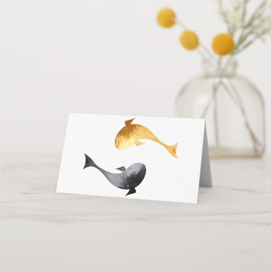 Wassercolor Koi Fish Wedding Platzkarte (Rückseite)