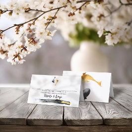Wassercolor Koi Fish Wedding Platzkarte