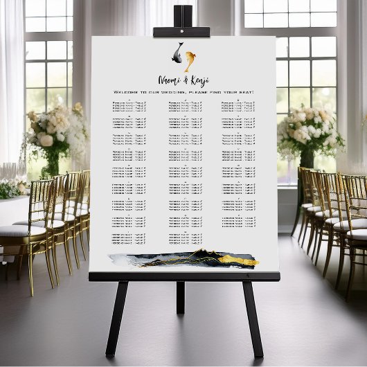 Wassercolor Koi Fish Wedding Poster