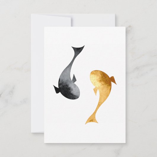 Wassercolor Koi Fish Wedding RSVP Karte (Rückseite)