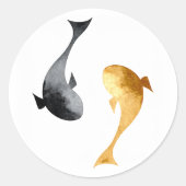 Wassercolor Koi Fish Wedding Runder Aufkleber (Vorderseite)