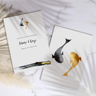 Wassercolor Koi Fish Wedding Save The Date