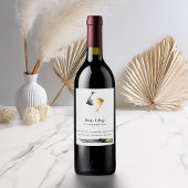 Wassercolor Koi Fish Wedding Weinetikett