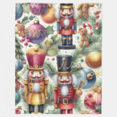 Wassercolor Nutcracker Weihnachtsmotifs Fleecedecke (Vorderseite)