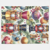Wassercolor Nutcracker Weihnachtsmotifs Fleecedecke (Vorderseite (Horizontal))