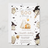 Wassercolor Pumpkin Boo Ghost Halloween Einladung (Vorderseite)