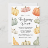 Wassercolor Pumpkin Erntedank Dinner Einladung (Vorderseite)