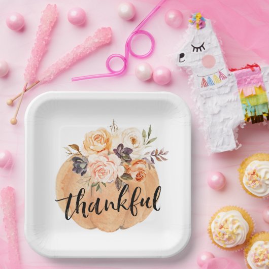 Wassercolor Pumpkin Erntedank Dinner Pappteller (Party)