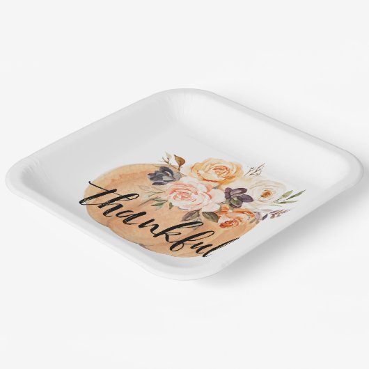 Wassercolor Pumpkin Erntedank Dinner Pappteller (Gewinkelt)