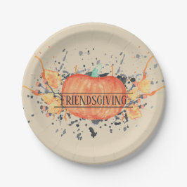 Wassercolor Pumpkin Friendsgiving Pappteller