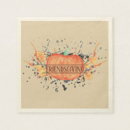 Wassercolor Pumpkin Friendsgiving Serviette