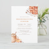 Wassercolor Pumpkin Pie Friendsgiving Dinner Einladung (Stehend Vorderseite)
