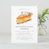 Wassercolor Pumpkin Pie Friendsgiving Dinner Einladung (Stehend Vorderseite)