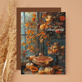 Wassercolor Pumpkin Pie Happy Thanksgiving Feiertagskarte