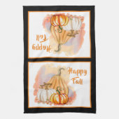 Wassercolor Pumpkin Trio Happy Fall Geschirrtuch (Vertikal)