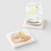 Wassercolor Pumpkin Trio Stone Untersetzer (Seitenansicht)