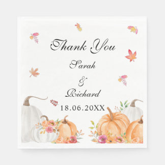 Wassercolor Pumpkin Wedding Napkins Serviette