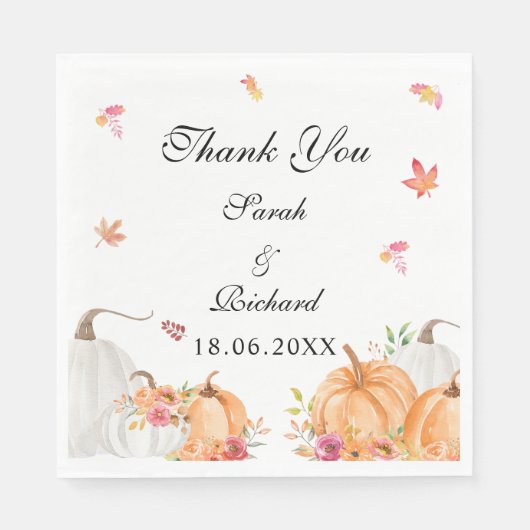 Wassercolor Pumpkin Wedding Napkins Serviette (Vorderseite)