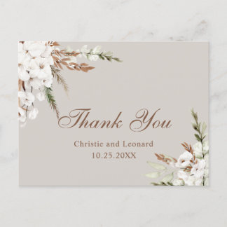 Wassercolor Simple Boho Wedding Vielen Dank Postkarte