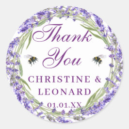 Wassercolor Simple Elegant Wedding Vielen Dank Runder Aufkleber