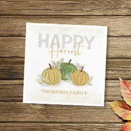 Wassercolor Simple Pumpkin Gourd Happy Harvest Serviette