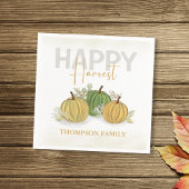 Wassercolor Simple Pumpkin Gourd Happy Harvest Serviette