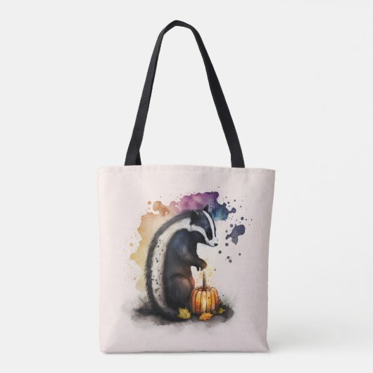 Wassercolor Skunk Halloween Tasche (Rückseite)
