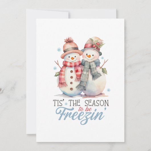 Wassercolor Snowman Einladung (Vorderseite)