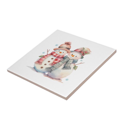 Wassercolor Snowman Fliese (Seite)