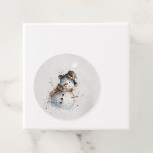 Wassercolor Snowman Geschenkanhänger (Beispiel)